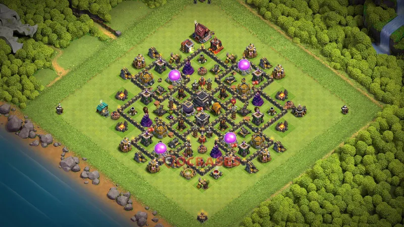 Town Hall 9 Base -war – Layout id: yw34c base layout