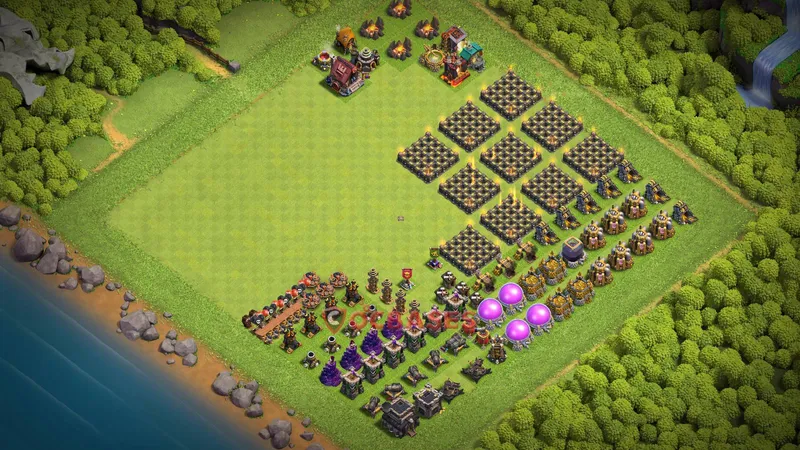Town Hall 9 Base -progress base – Layout id: yk6jt base layout