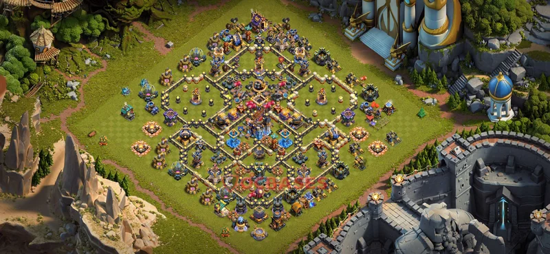 Town Hall 18 Base -war – Layout id: wpjm5 base layout, image 1