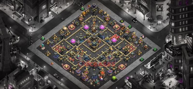 Town Hall 17 Base -trophy – Layout id: oxznf base layout