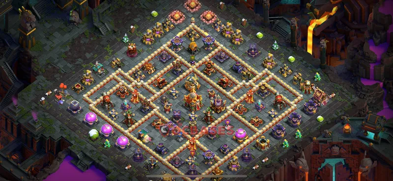 Town Hall 16 Base -hybrid – Layout id: frig7 base layout