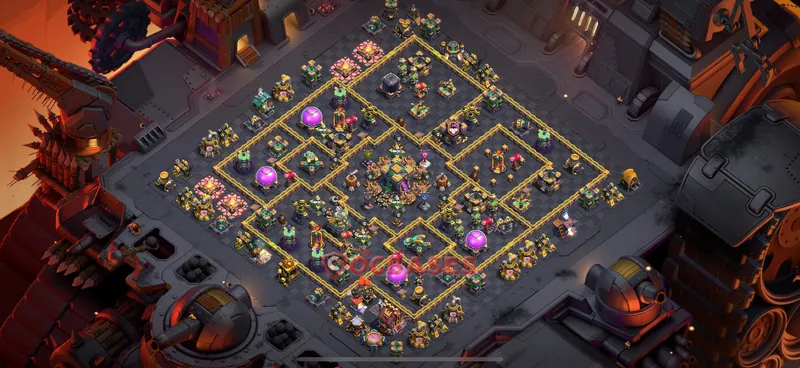 Town Hall 14 Base -trophy – Layout id: zj045 base layout