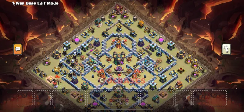 Town Hall 14 Base -war – Layout id: 7p9ud base layout, image 1