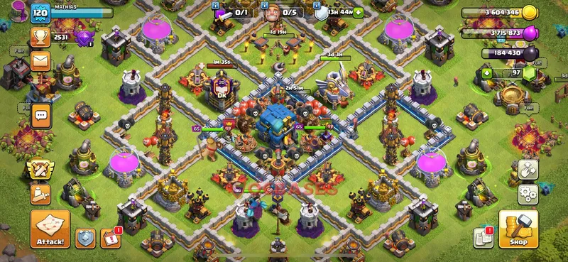 Town Hall 12 Base -trophy – Layout id: eccrr base layout, image 2