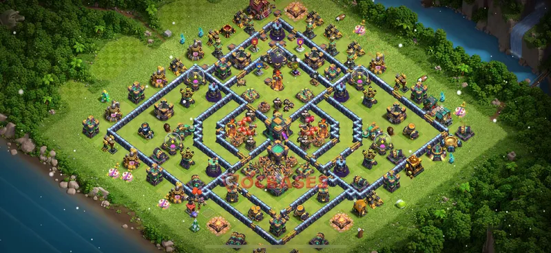 Town Hall 14 Base -hybrid – Layout id: ievtr base layout, image 1