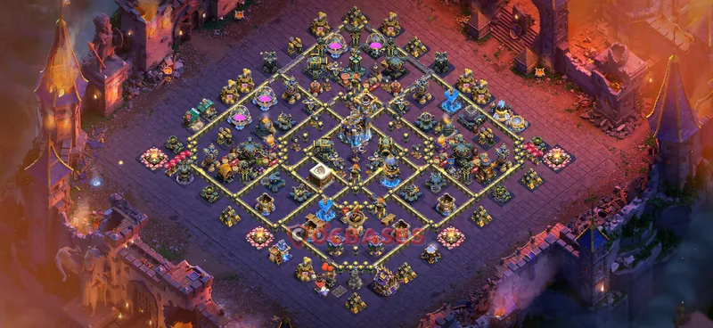 Town Hall 18 Base -war – Layout id: j8j5e base layout