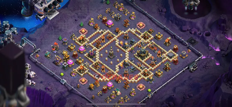 Town Hall 17 Base -hybrid – Layout id: yzybd base layout