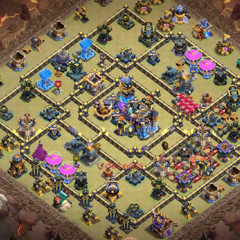 Town Hall 18 Base -war – Layout id: w7b0r base layout