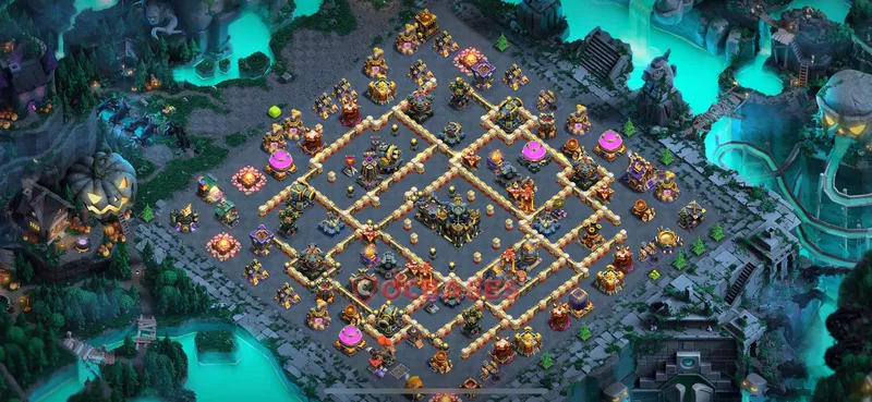Town Hall 17 Base -hybrid – Layout id: a4gep base layout