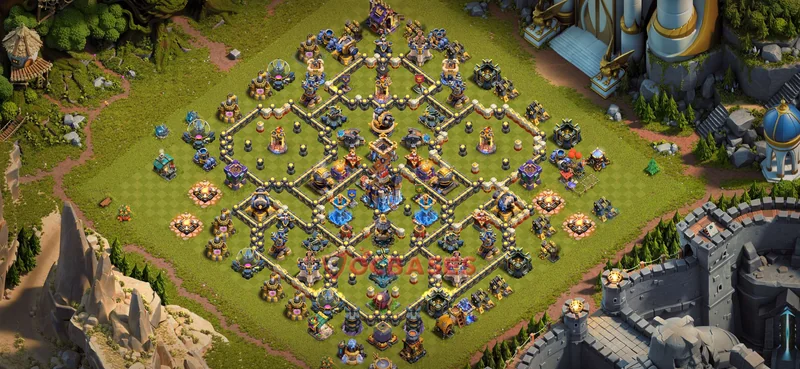 Town Hall 18 Base -war – Layout id: wpjm5 base layout, image 2