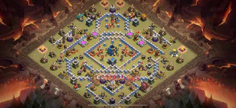 Town Hall 12 Base -trophy – Layout id: hetmk base layout