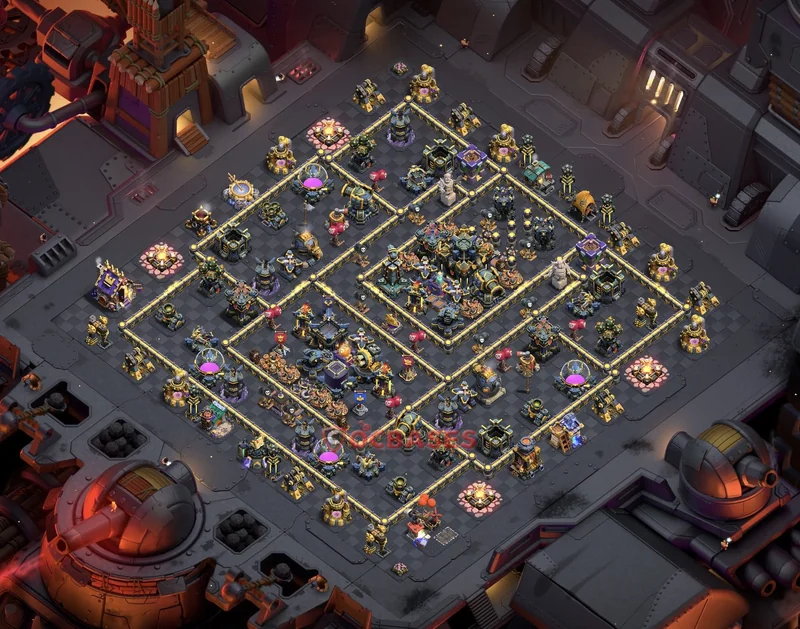 Town Hall 17 Base -hybrid – Layout id: lxa1g base layout, image 2