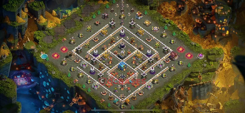 Town Hall 12 Base -trophy – Layout id: 2c34i base layout, image 1