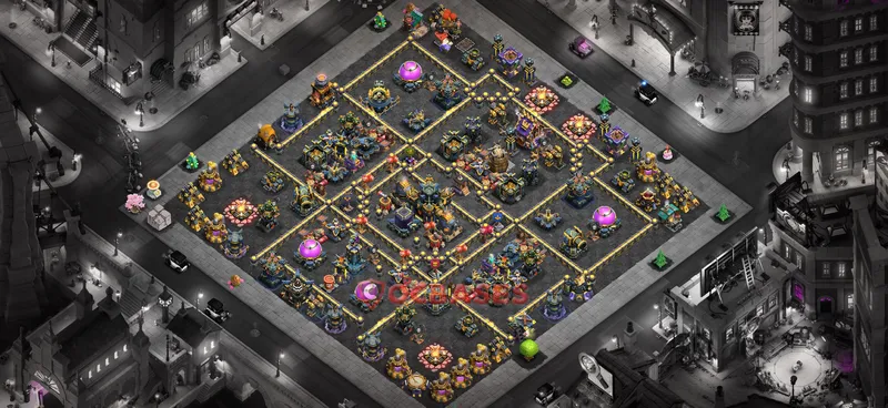 Town Hall 17 Base -hybrid – Layout id: 6t0ux base layout