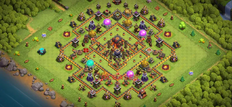 Town Hall 10 Base – Layout id: 8xipk base layout