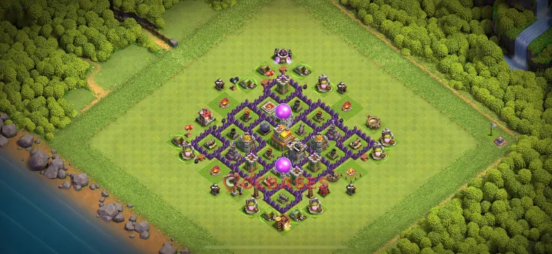 Town Hall 7 Base -hybrid – Layout id: p6d8y base layout, image 2