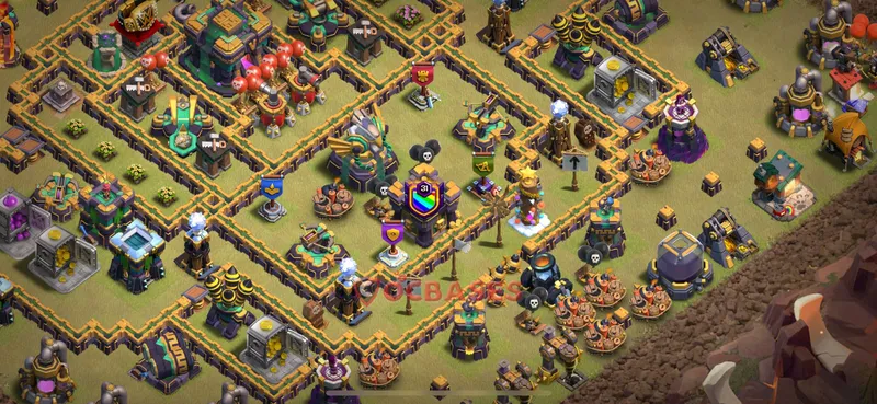 Town Hall 14 Base -trophy – Layout id: 815dd base layout, image 1