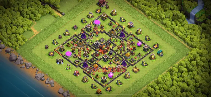 Town Hall 10 Base -war – Layout id: hqsto base layout