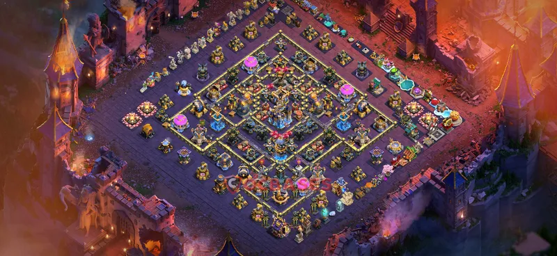 Town Hall 18 Base -hybrid – Layout id: mjf9h base layout