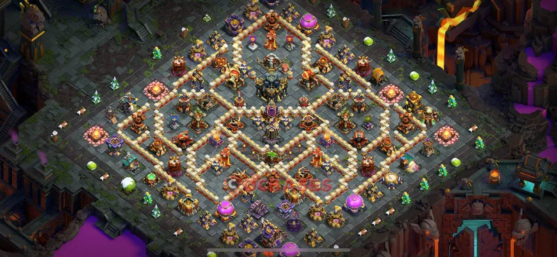 Town Hall 17 Base -hybrid – Layout id: 9kl1v base layout