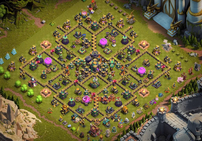 Town Hall 14 Base -hybrid – Layout id: qb2fb base layout, image 2