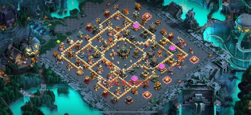 Town Hall 17 Base -hybrid – Layout id: 72se0 base layout