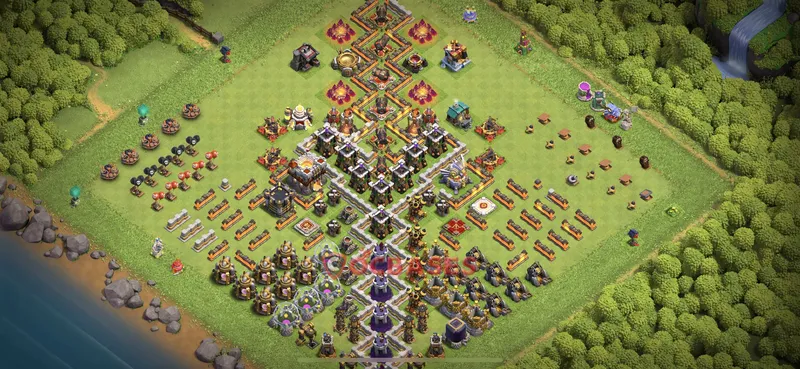 Town Hall 11 Base -progress base – Layout id: 2mofi base layout, image 2