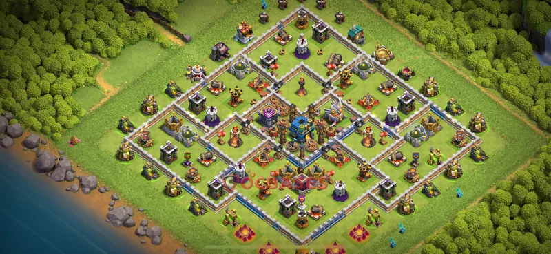 Town Hall 12 Base -farming – Layout id: zxiqc base layout, image 2