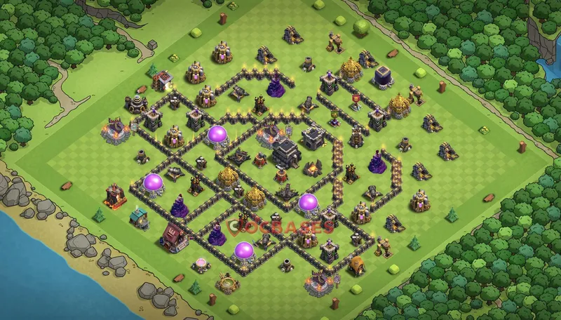 Town Hall 9 Base -war – Layout id: kurzw base layout