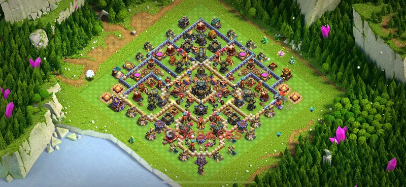 Town Hall 17 Base -hybrid – Layout id: u09zl base layout