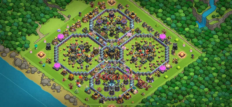 Town Hall 17 Base -hybrid – Layout id: 2qyn7 base layout