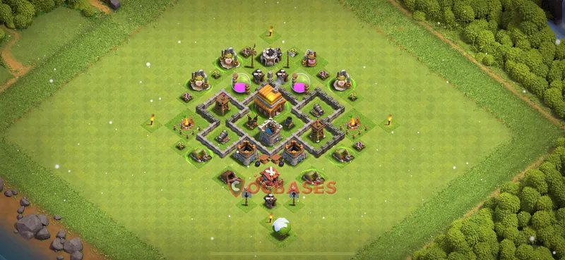Town Hall 4 Base -war – Layout id: 1tacq base layout