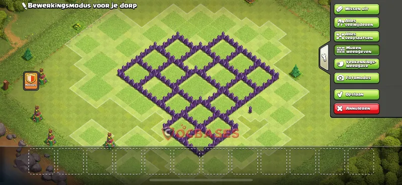 Town Hall 7 Base -trophy – Layout id: 57b9w base layout, image 2