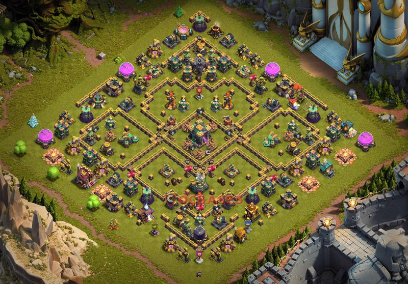 Town Hall 14 Base -war – Layout id: y9nzf base layout, image 2