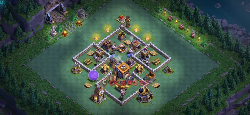 Builder Hall 9 Base -trophy – Layout id: 3t0ar base layout, image 2