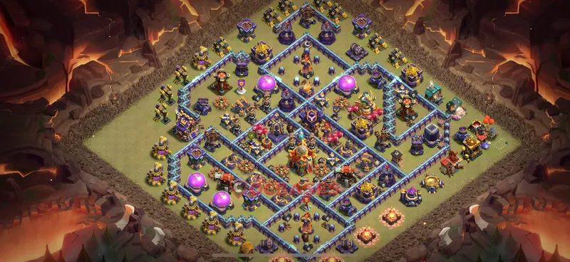 Town Hall 16 Base -war – Layout id: vmqa6 base layout, image 2