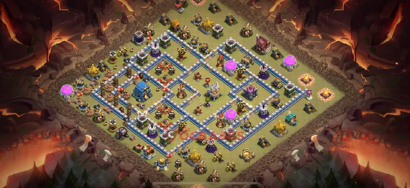 Town Hall 12 Base -war – Layout id: mqz49 base layout