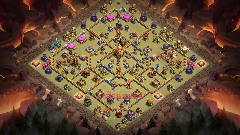 Town Hall 16 Base -war – Layout id: 0mhst base layout