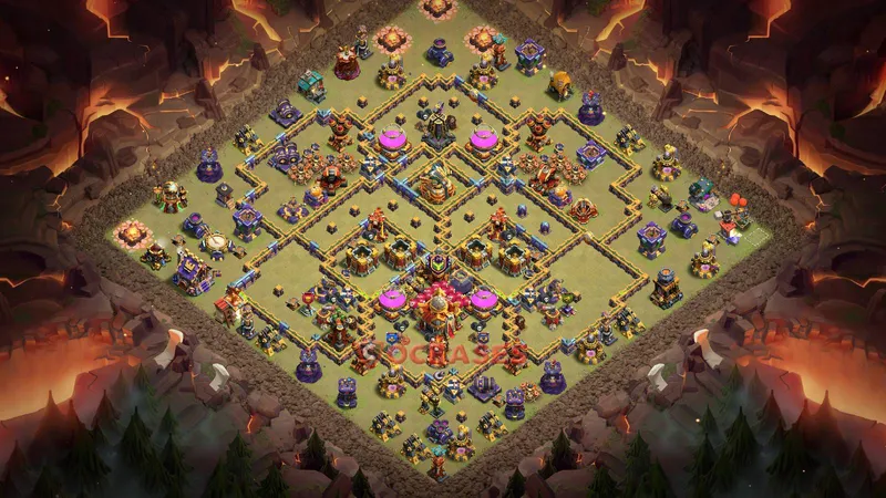 Town Hall 16 Base -war – Layout id: av35c base layout