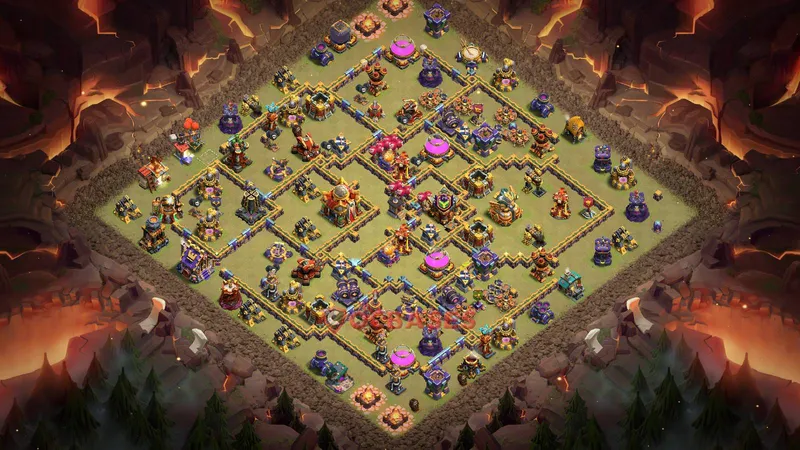 Town Hall 16 Base -war – Layout id: rze3l base layout