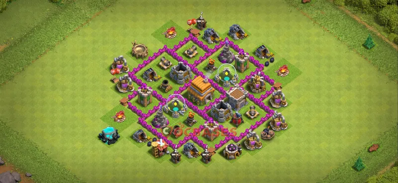 Town Hall 6 Base – Layout id: wa9v6 base layout