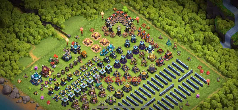 Town Hall 13 Base -progress base – Layout id: ovfrh base layout, image 1