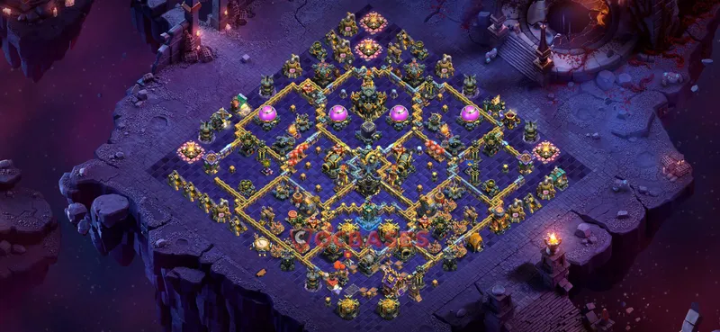 Town Hall 17 Base -war – Layout id: r1yyy base layout, image 2