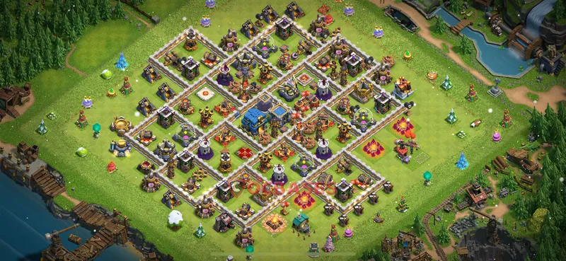 Town Hall 12 Base -hybrid – Layout id: nuql9 base layout, image 2