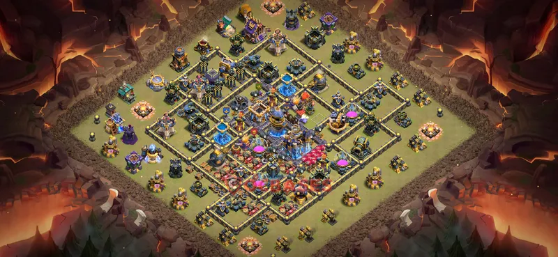 Town Hall 18 Base -war – Layout id: exl5m base layout, image 2
