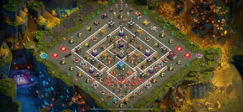 Town Hall 12 Base -trophy – Layout id: 2c34i base layout, image 2