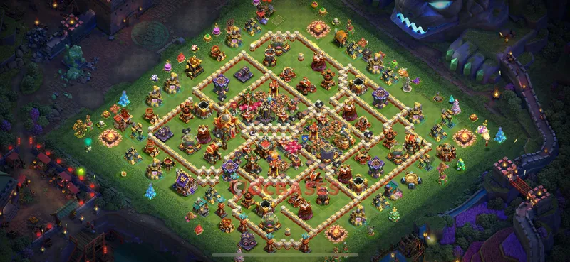 Town Hall 16 Base -hybrid – Layout id: b06pv base layout