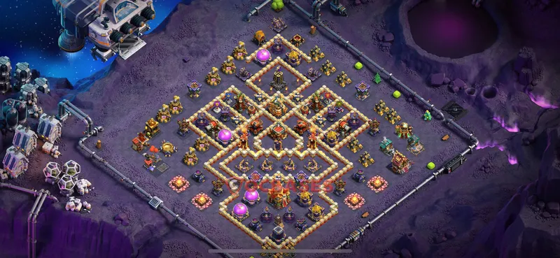 Town Hall 16 Base -hybrid – Layout id: 0kf0h base layout