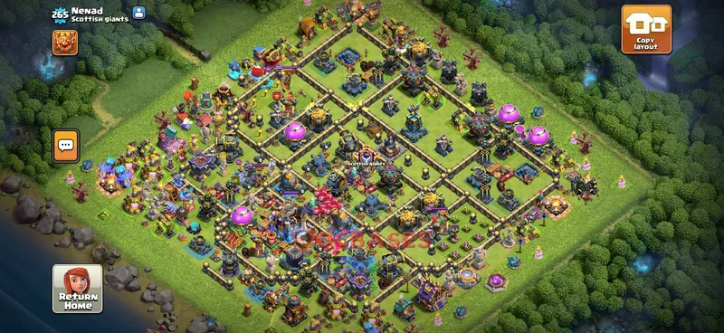 Town Hall 18 Base -war – Layout id: 2l2aa base layout
