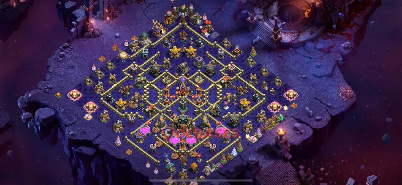 Town Hall 17 Base -war – Layout id: p7nr2 base layout, image 1